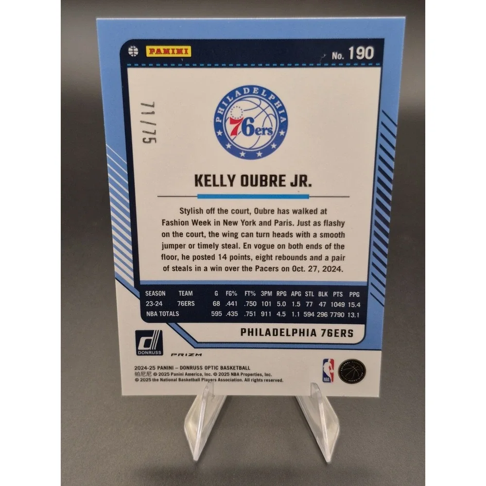 2024 Donruss Optic Kelly Oubre Jr #190 Red Fast Break Prizm /75 76ers